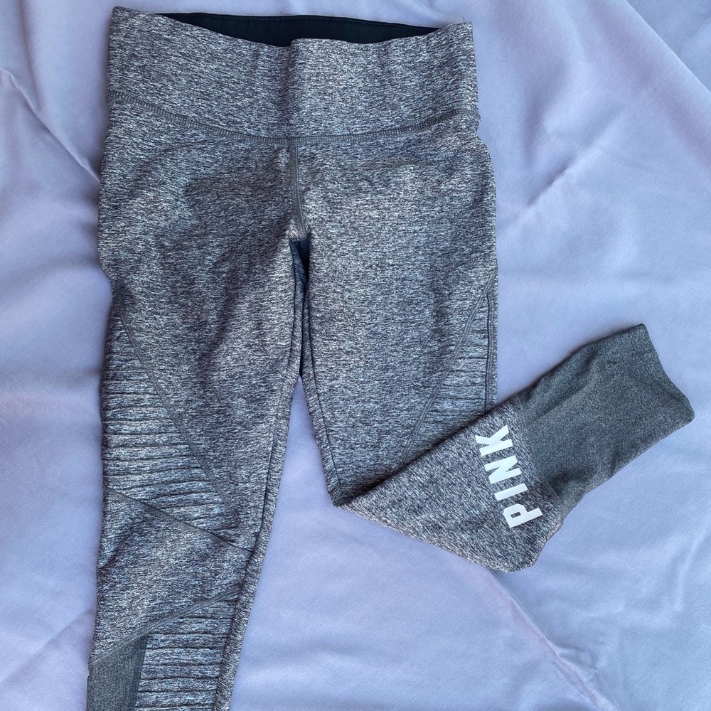 Pink Cropped Athletic Leggings, XS